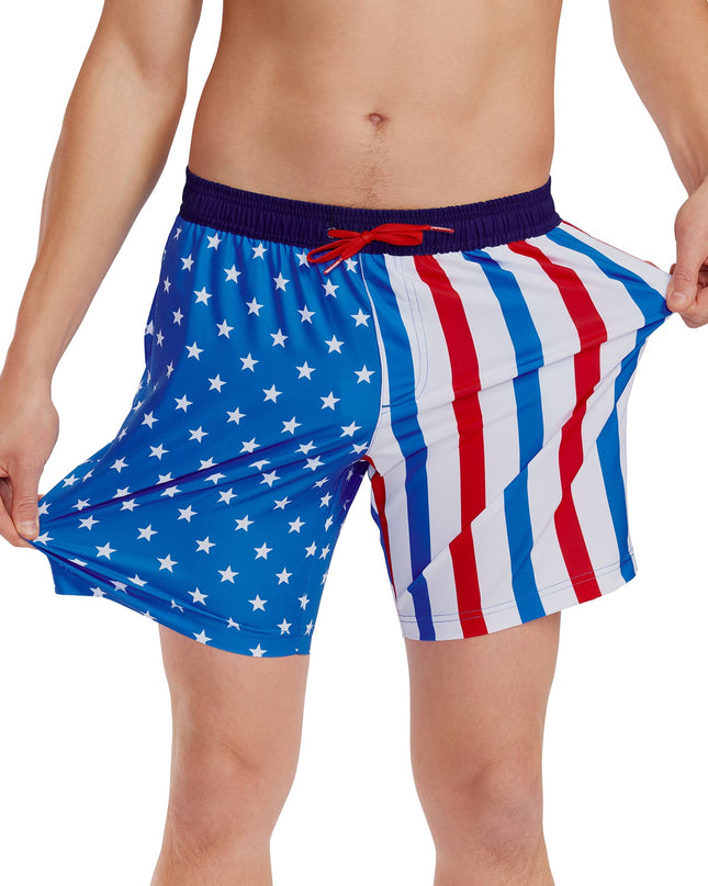 United Stripes Stretch Swim Trunks - 7.5" Inseam