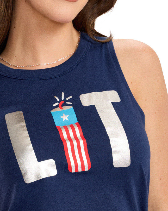 Women's Lit Foil Tank Top