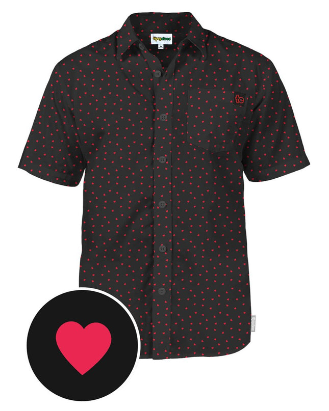 Mænds Confetti Heart Button Down Shirt