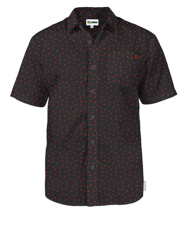 Mænds Confetti Heart Button Down Shirt