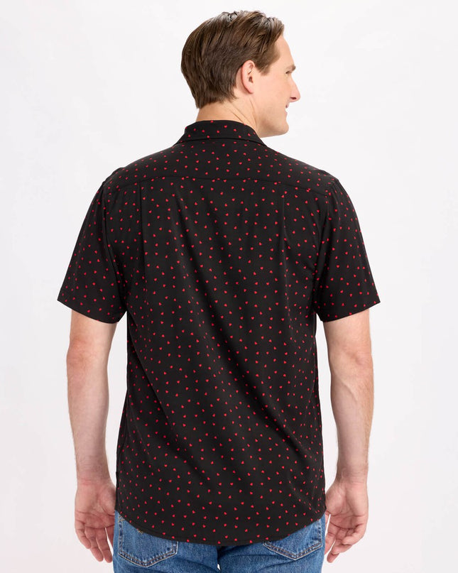 Mænds Confetti Heart Button Down Shirt