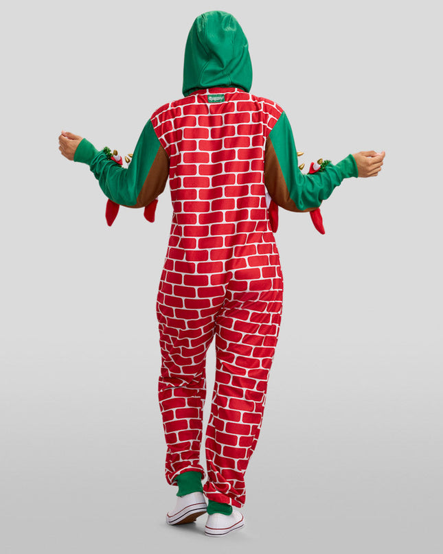 Women's Festive Fireplace Light Up Jumpsuit