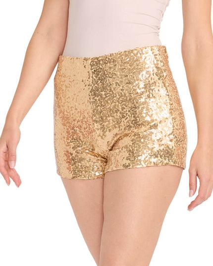 Kvindelige Gyldne Paillet Shorts