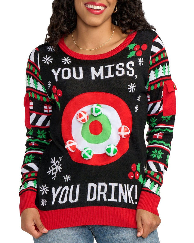 Women's Drinking Game Ugly Christmas Sweater