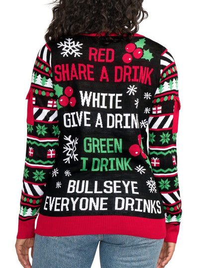 Women's Drinking Game Ugly Christmas Sweater