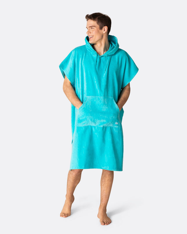 Coral Blue Towel Poncho