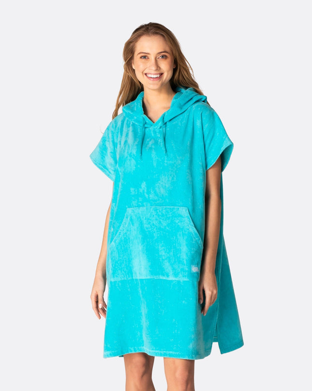 Coral Blue Towel Poncho
