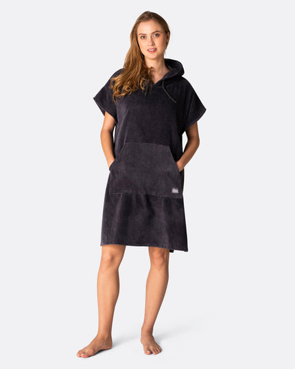 Charcoal Grey Towel Poncho for Adults | Versatile Summer Wear
