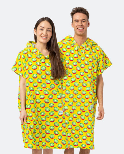Tropical Kiwi Towel Poncho for Adults | Vibrant Summer Accessory
