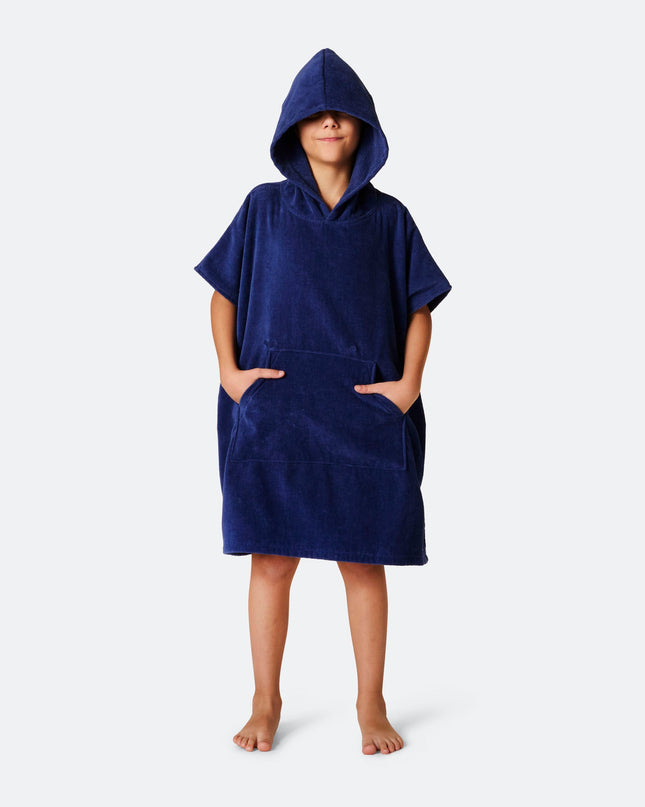 Kids' Navy Towel Poncho