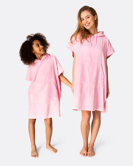 Poncho de Toalla Rosa Chicle para Niños