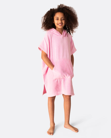 Bubblegum Pink Towel Poncho for Kids