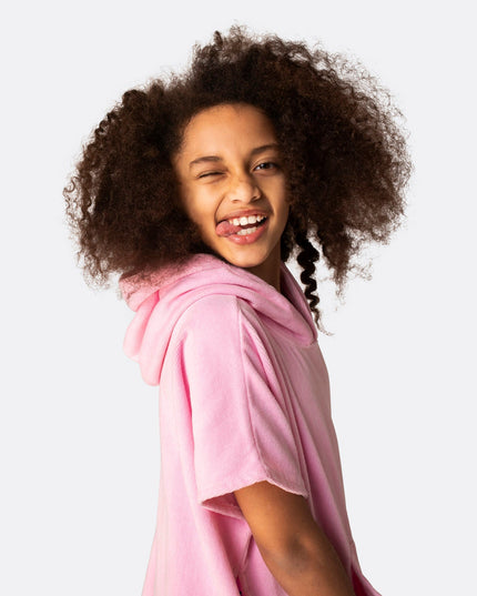 Bubblegum Pink Towel Poncho for Kids