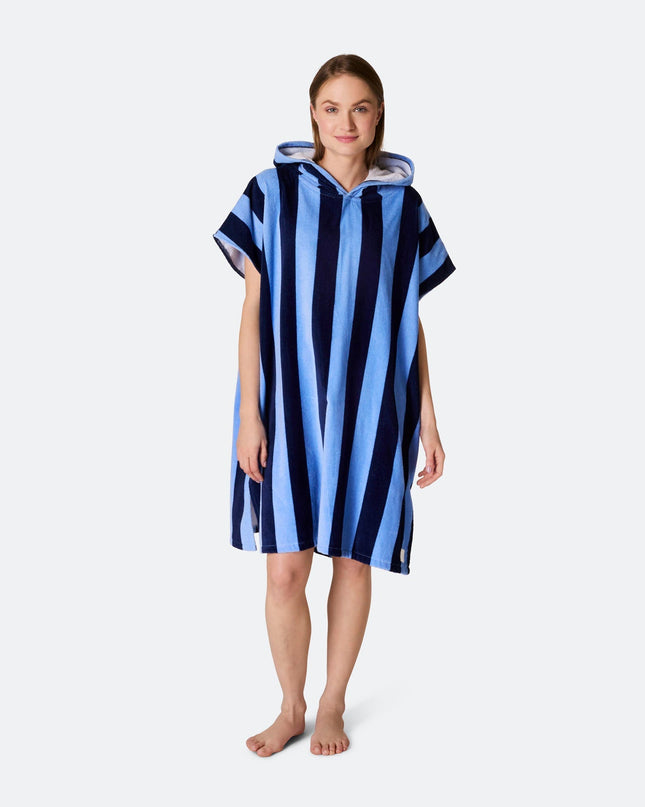 Striped Blue Towel Poncho