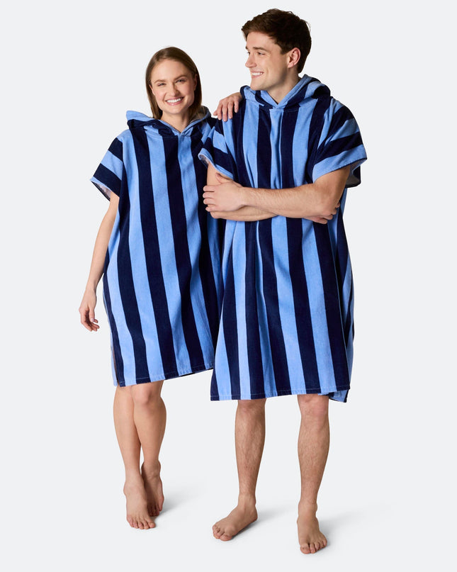 Striped Blue Towel Poncho