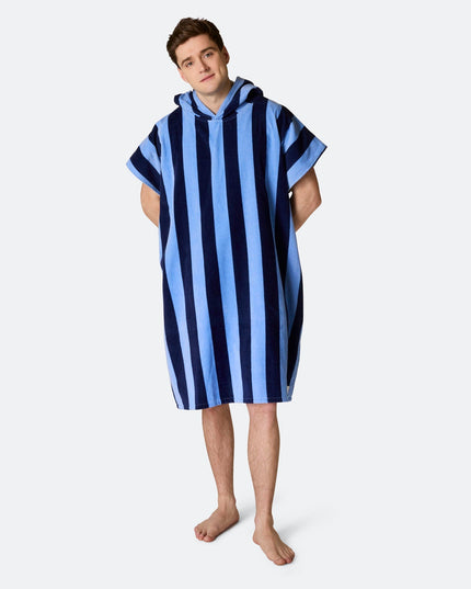 Striped Blue Towel Poncho