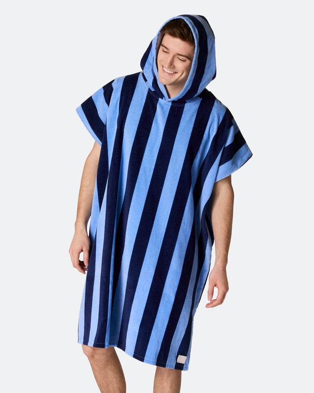 Striped Blue Towel Poncho