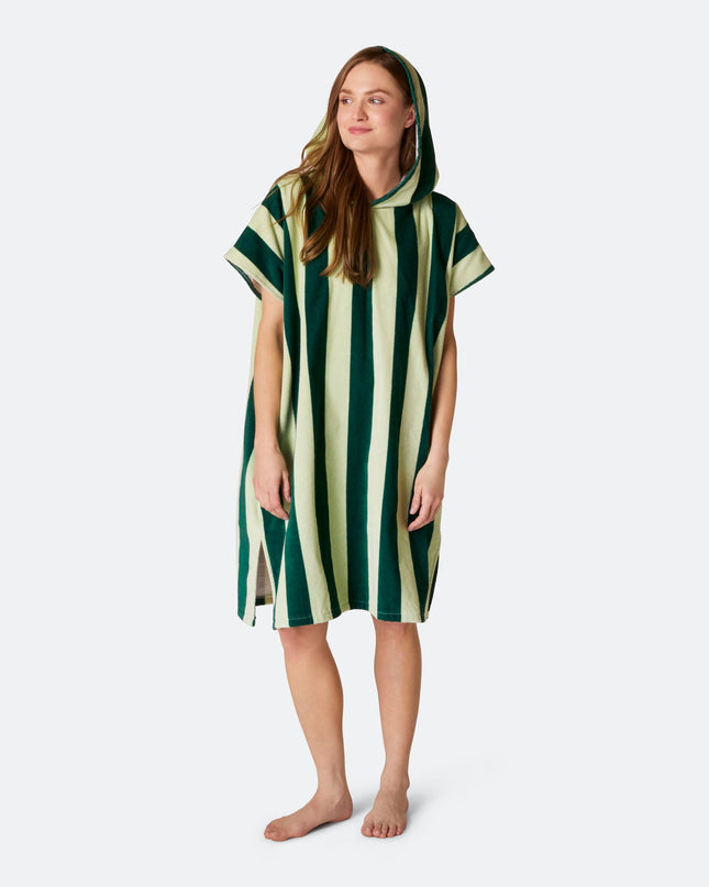 Striped Green Bath Poncho