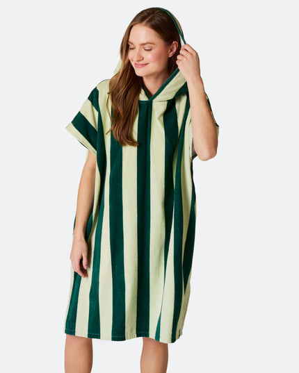 Striped Green Towel Poncho