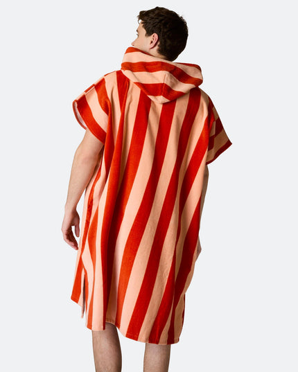 Striped Red Towel Poncho