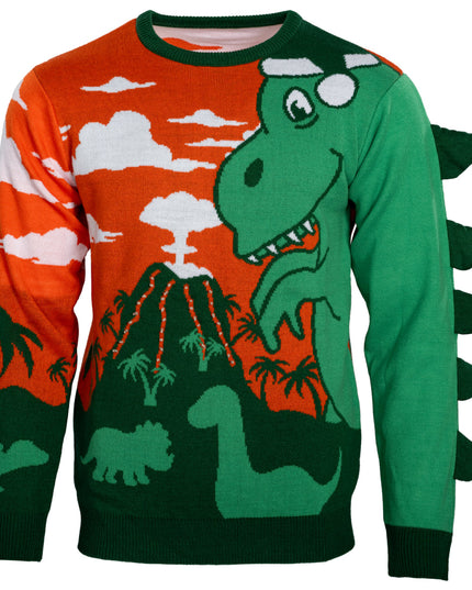 3D T-Rex Lysende Vulkan Sweater