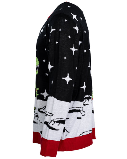 Santa Riding T-Rex Ugly Christmas Sweater