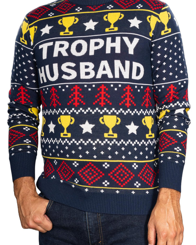 Funny Trophy Husband Knitted Ugly Christmas Sweater