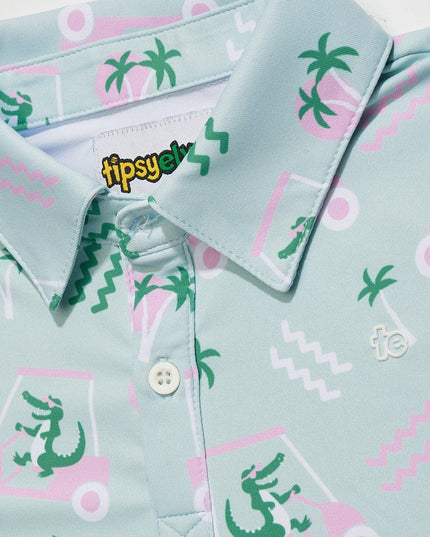 Toddler Girl's Golf Cart Gator Golf Polo