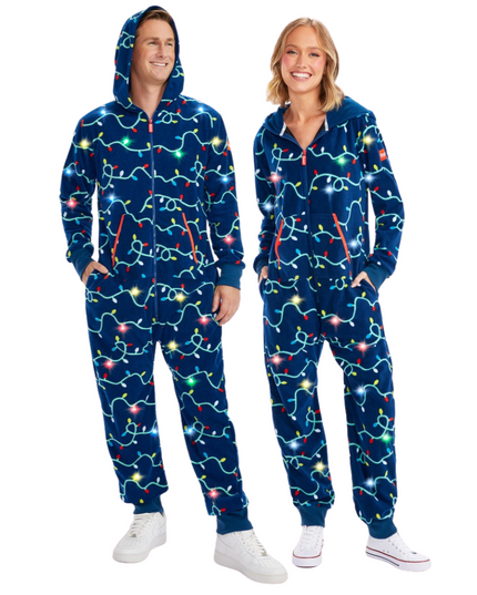 Matching String of Lights Light Up Couples Jumpsuits