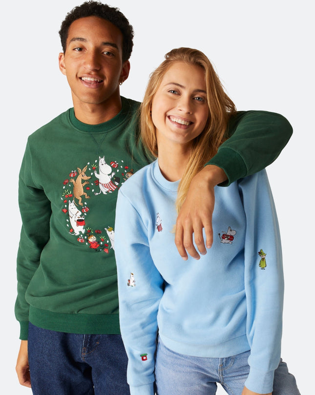 Women's Moomin Blue Christmas Sweatshirt - Cozy Holiday Wear