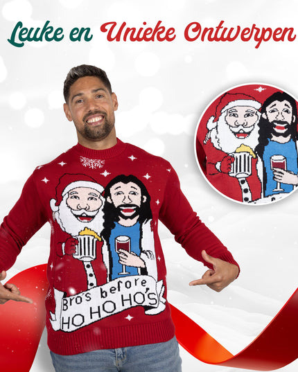 Suéter de Navidad Bro's Before Ho. Ho Ho