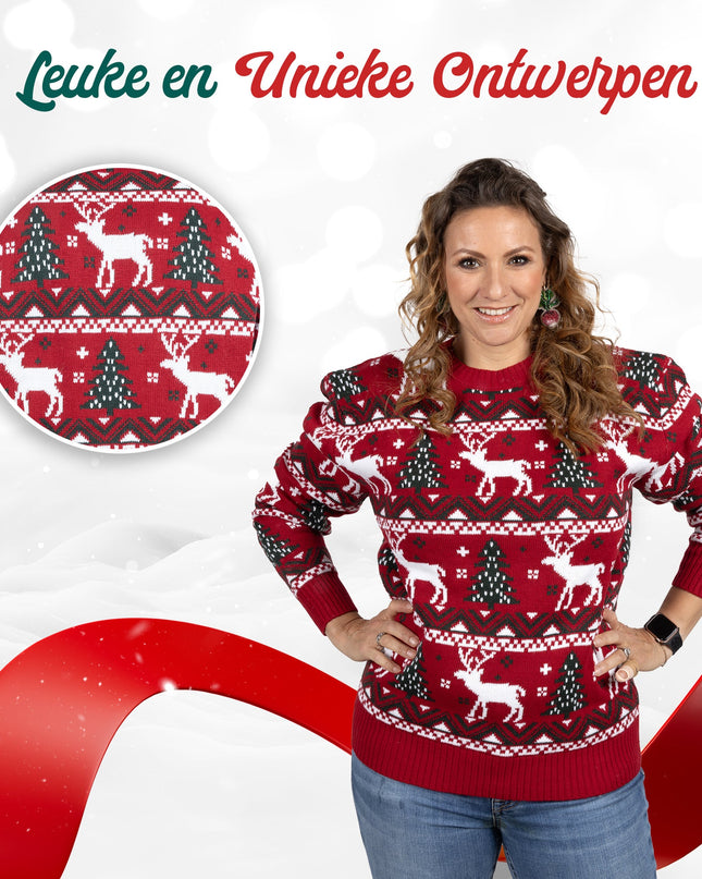 Christmas Sweater Marius for Women in Festive Red
