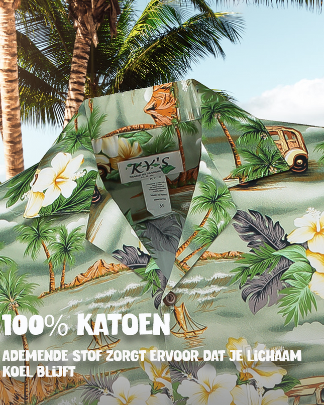 Camisa Hawaiana con Flores de Hawaii