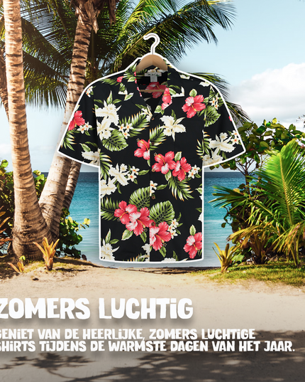 Camisa hawaiana Flores Tropicales para Hombres