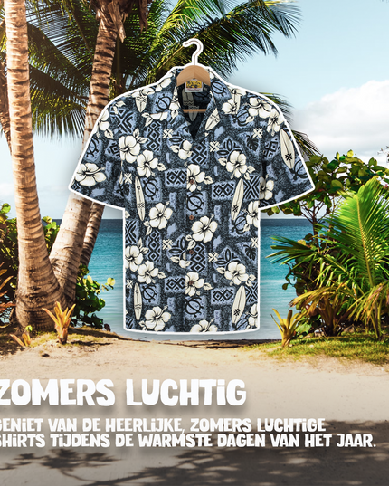 Camisa Hawaiana Hibiscus Surfboards