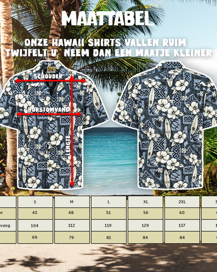 Camisa Hawaiana Hibiscus Surfboards