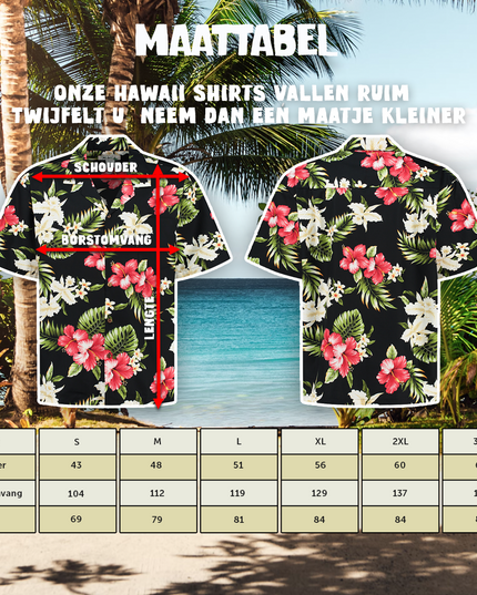 Camisa hawaiana Flores Tropicales para Hombres
