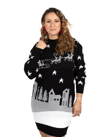Christmas Dress Marius for Women with Santa Design at Night