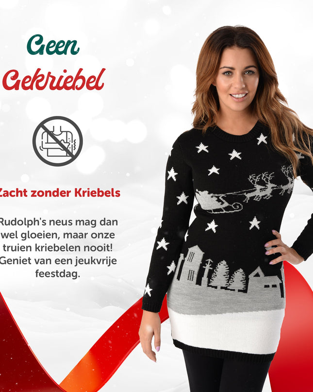 Christmas Dress Marius for Women with Santa Design at Night