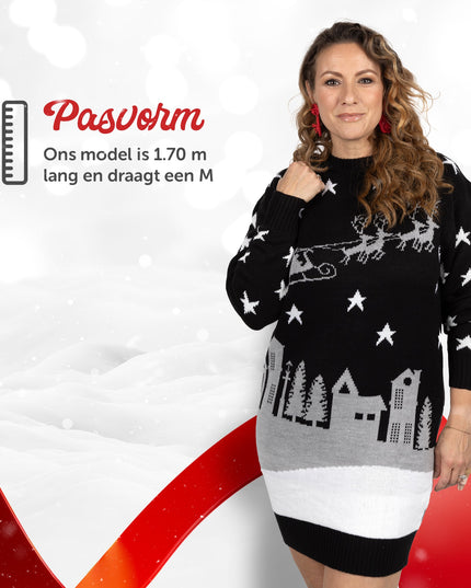 Julekjole Marius til kvinder med julemand-design om natten