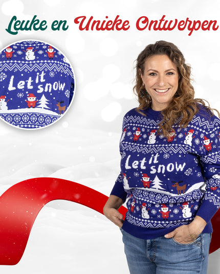 Christmas Sweater Marius for Women with Let it Snow Design