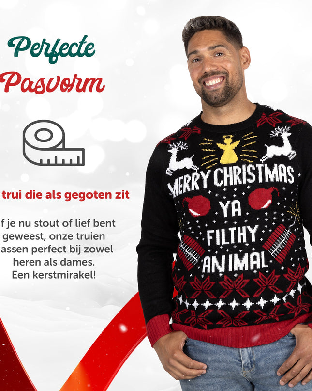 Christmas Sweater Merry Christmas Ya Filthy Animal