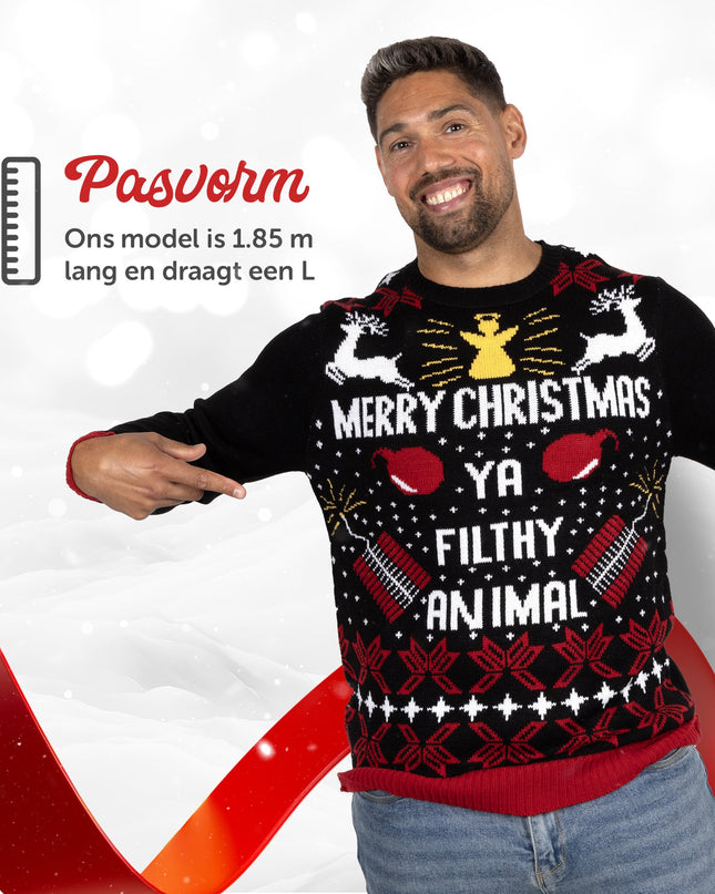 Christmas Sweater Merry Christmas Ya Filthy Animal