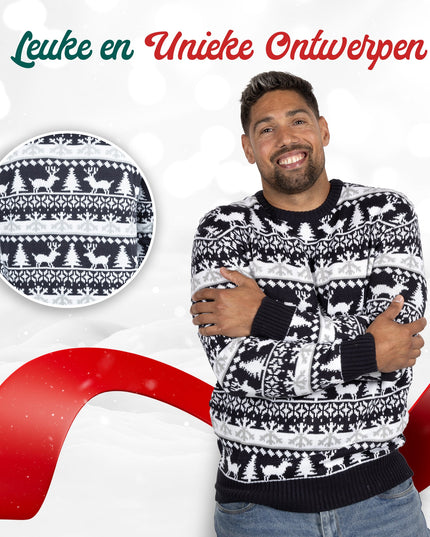 Christmas Sweater Marius for Women in Modern Blue & White