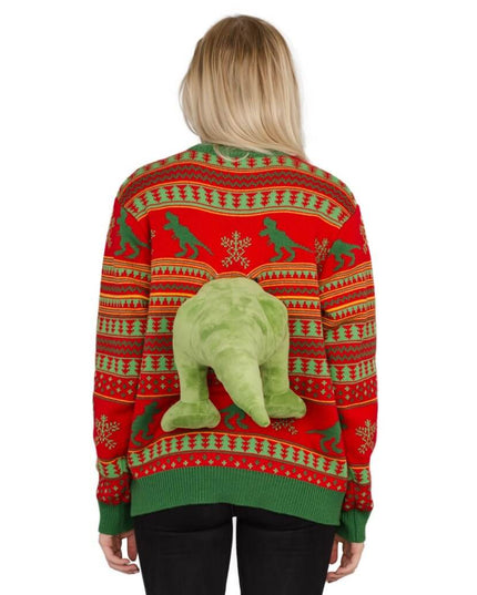 Kvinders 3D T-Rex Plushie Sweater