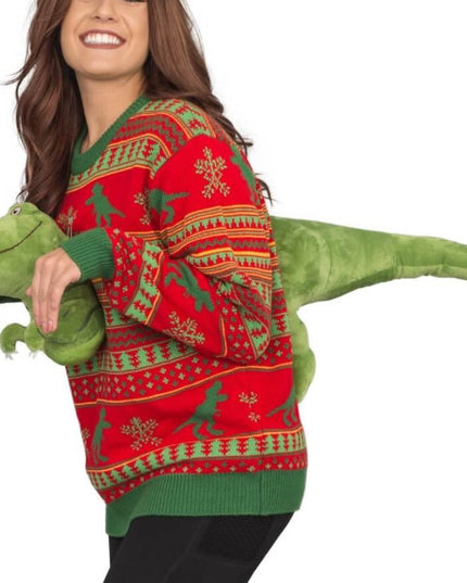 Kvinders 3D T-Rex Plushie Sweater