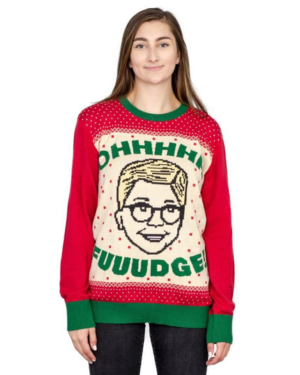 Suéter navideño feo de mujer "¡OH FUUUDGE!" de Ralphie