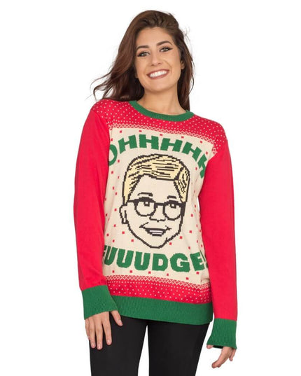 Suéter navideño feo de mujer "¡OH FUUUDGE!" de Ralphie