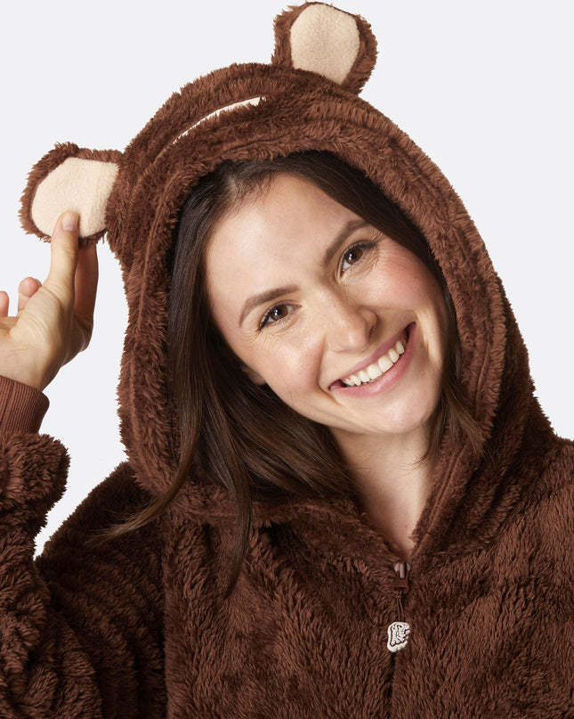 Women's Brown Teddy Bear Onesie