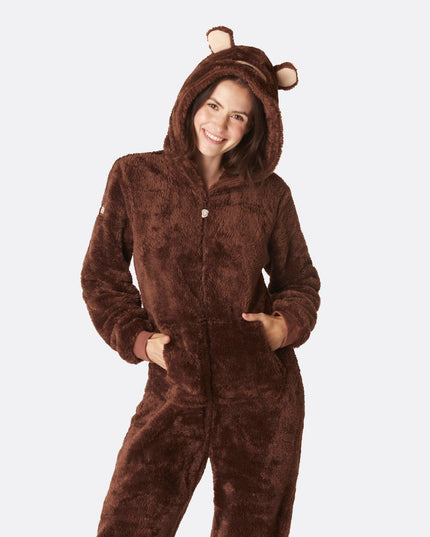 Women's Brown Teddy Bear Onesie